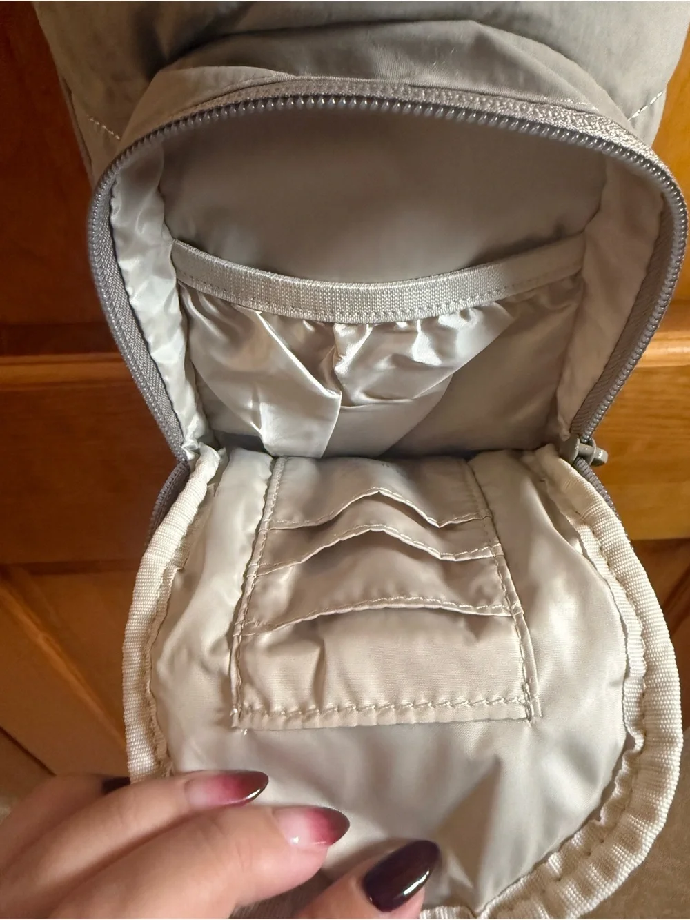 Unlisted Light Gray Quilted Crossbody Satchel